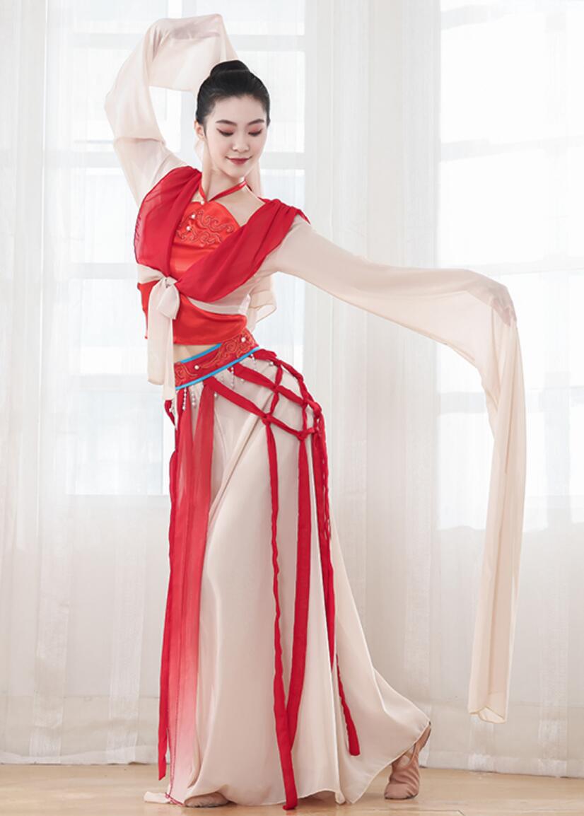 Chinese Classical Dance Costume Women Shengshi Yange Performance Dress Traditional Han Tang Dynasty Water Sleeve Outfit