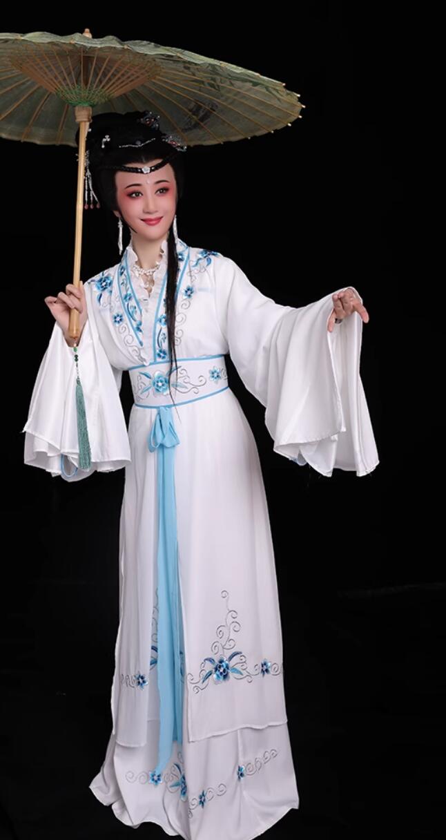 Yue Opera Huadan Costume Legend Of White Snake Broken Bridge Bai Suzhen Performance Outfit Traditional Chinese Theater Dress