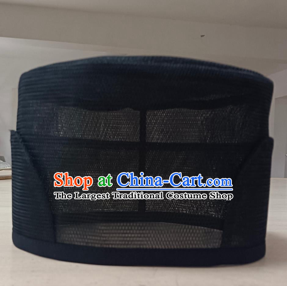 Flat Top Hat Monk Headpiece Zhigong Scarf Traditional Chinese Hanfu Headwear