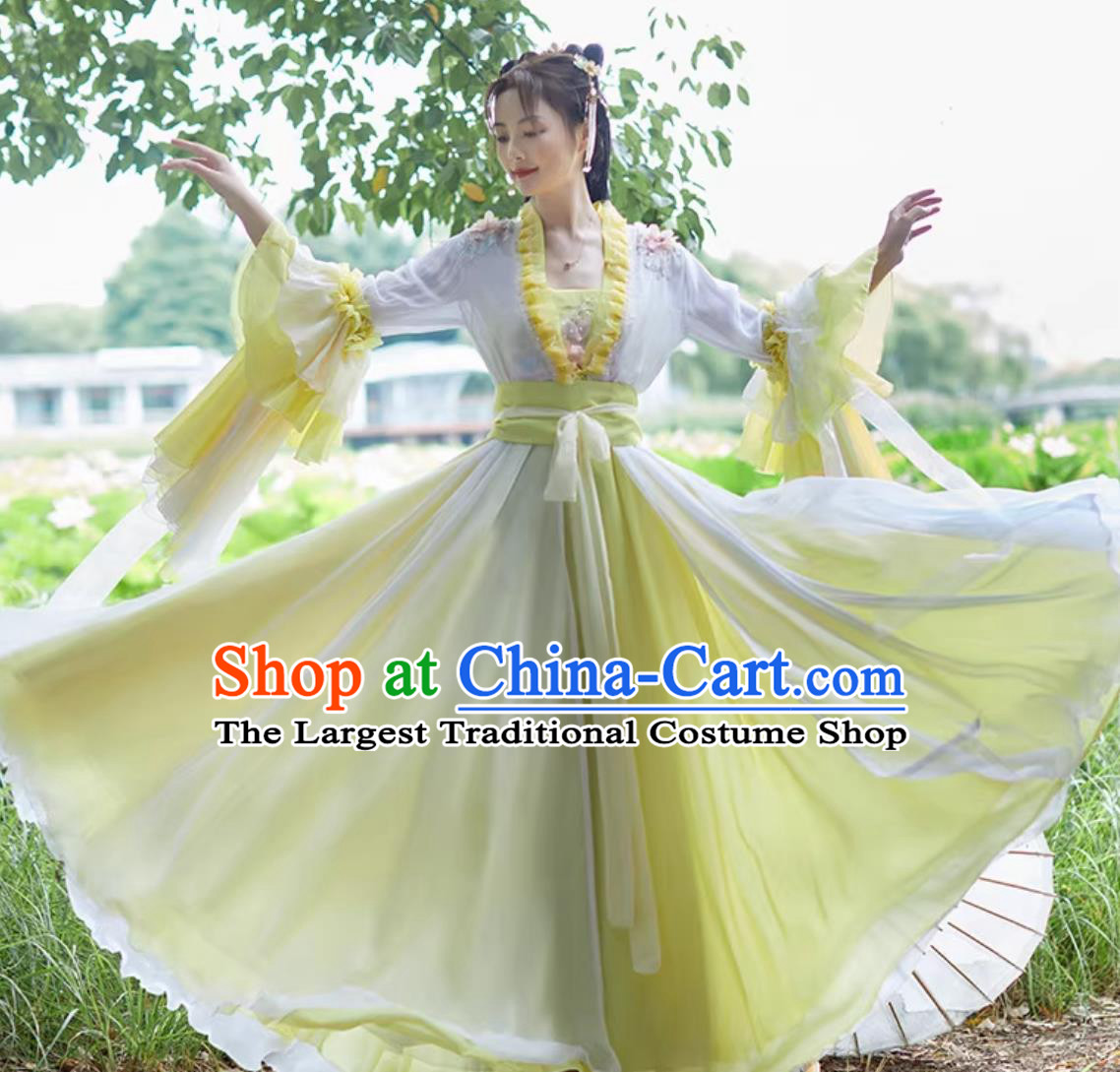 Ancient Women Hanfu Dress Chinese Classical Dance Costume Traditional Performance Attire