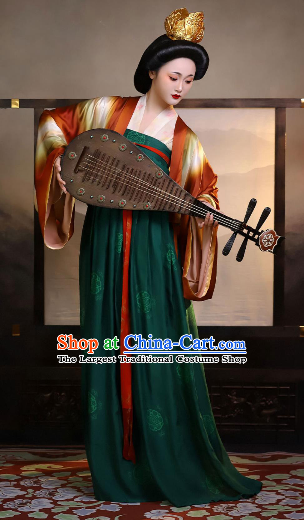 Hanfu Custom Tang Dynasty Famen Temple Silk Short Blouse High Waisted Dress Ruqun Complete Set