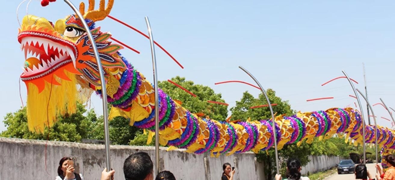 Hanging Dragon Chinese Dragon Dance Clothing Lantern Festival Colored Dragon Dance Costume Complete Set