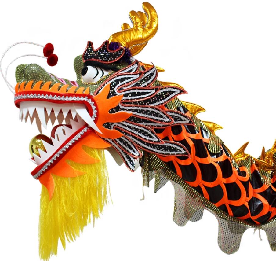 Chinese Dragon Dance Clothing Lantern Festival Dancing Dragon Prop Black Dragon Dance Costume Complete Set
