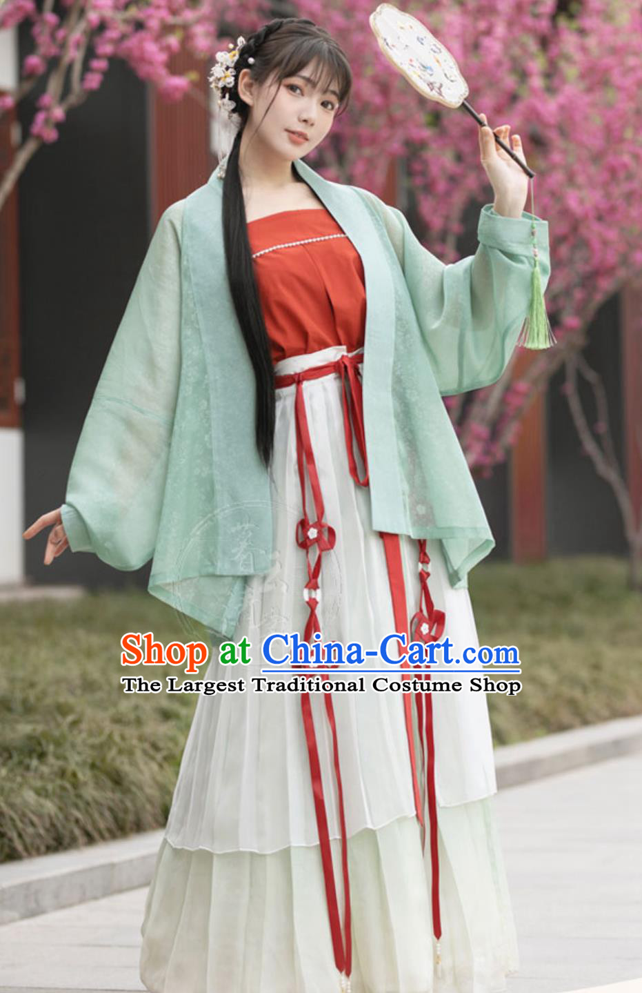 Women Song Dynasty Airplane Sleeve Blouse and Skirt Improved Hanfu Modern Chinese Fashion