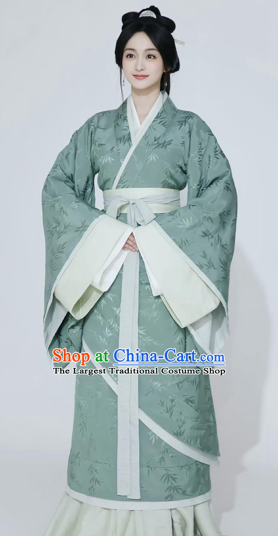 Chinese Warring States Time Clothing TV Series The Prisoner Of Beauty Da Qiao Costume Green Traditional Hanfu Dress
