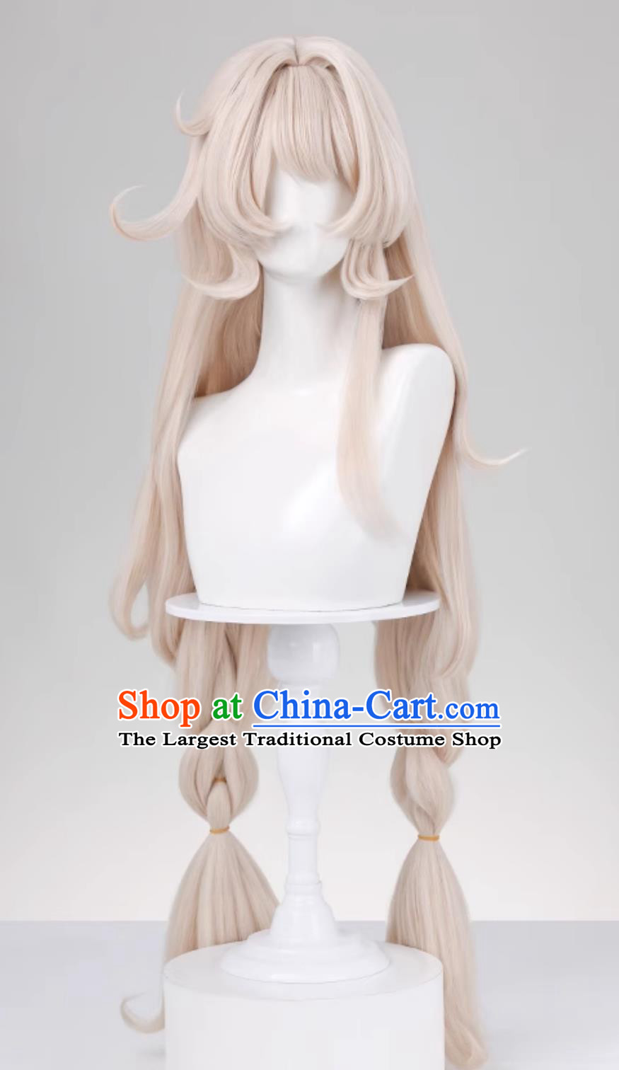 Genshin Impact Alice Cosplay Wig Corn Silk Braid Hair Halloween Headdress