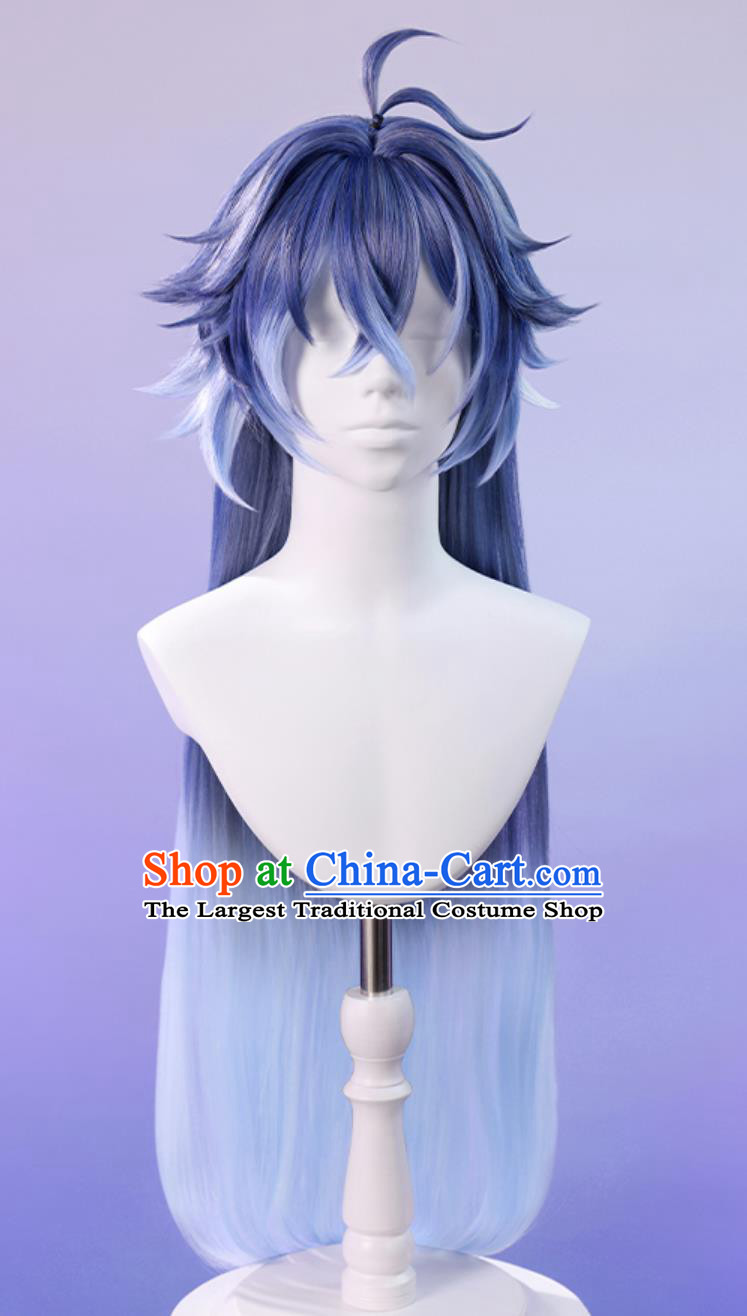 Genshin Impact Freminet Cosplay Wig Ends Sideburns Gradient Hair Halloween Hairpiece