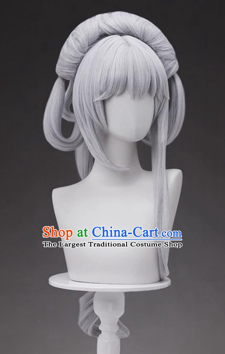 Honor Of Kings Gong Sunli Prayer Snow Spirit Blessing Cosplay Wig Halloween Hairpiece