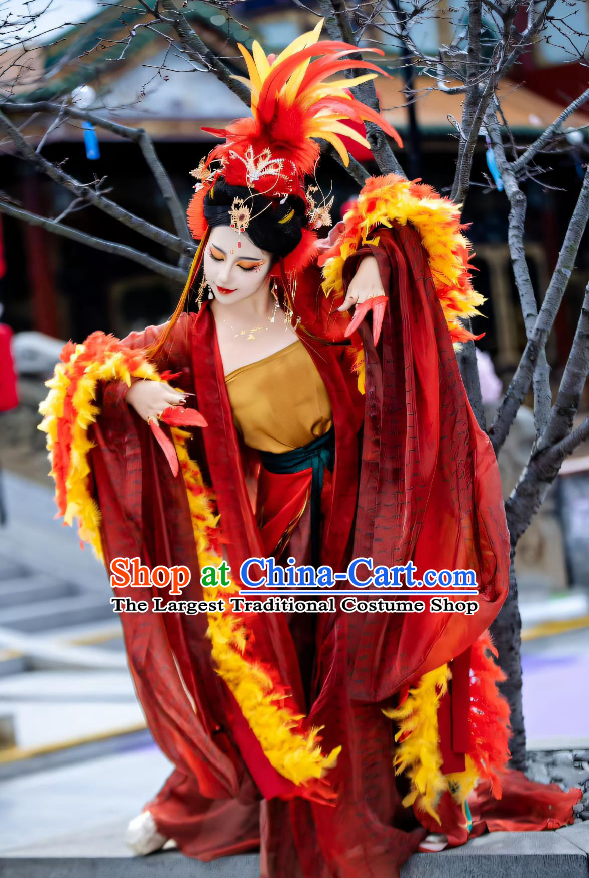 Classic Of Mountains And Seas Series Phoenix Generous Hanfu Dress Ancient Chinese Fairy Costume Performance Show Clothing
