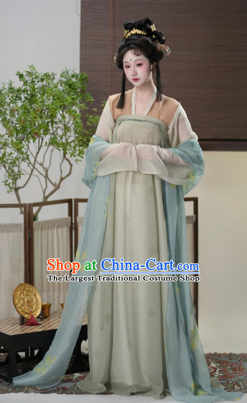 Tang Dynasty Restored Wu Zhou Hanfu Traditional Chinese Costumes Ancient Court Woman Clothing