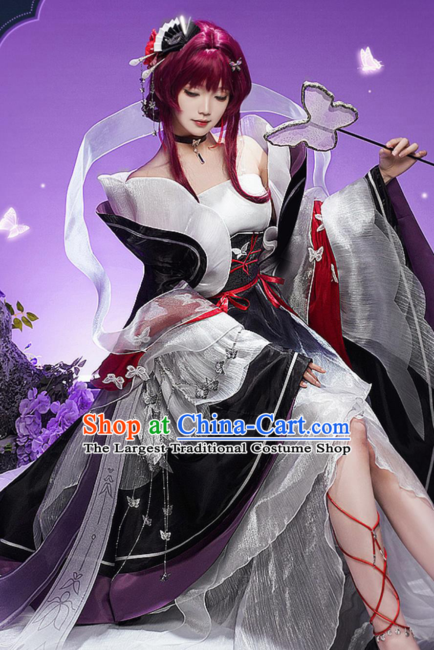 Honkai Star Rail Cosplay Costume Flower Rhyme Immortal Dance Kafka Cosplay Womens Wear Halloween Dress