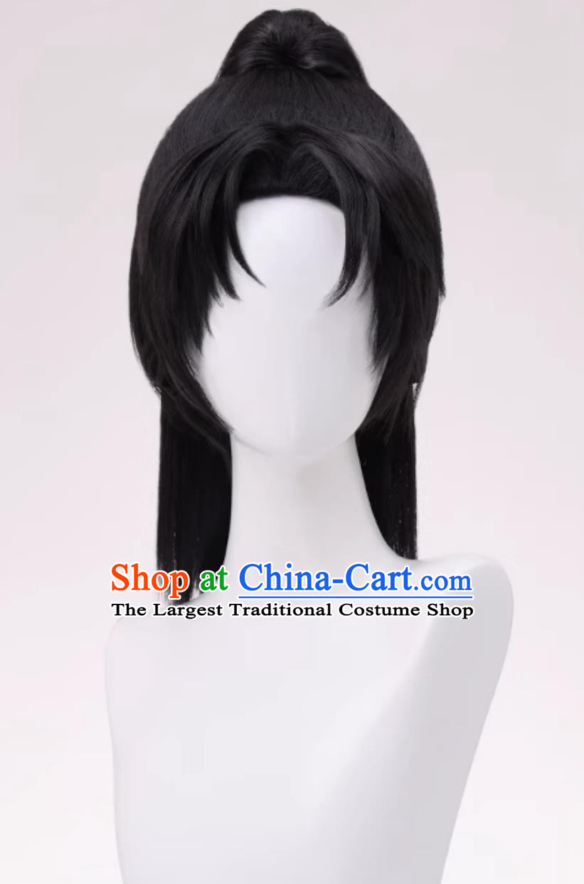 Where Winds Meet Young Master Cos Initial Outfit Wig High Ponytail Hair Halloween Hairpiece