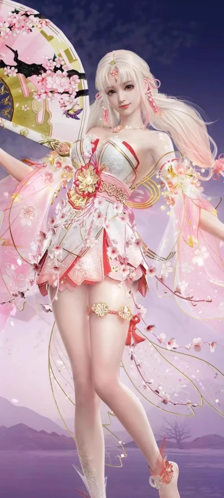 Naraka Bladepoint Hu Tao Sakura Cloud Celestial Maiden Cosplay Costume Sexy Dress Halloween Clothing