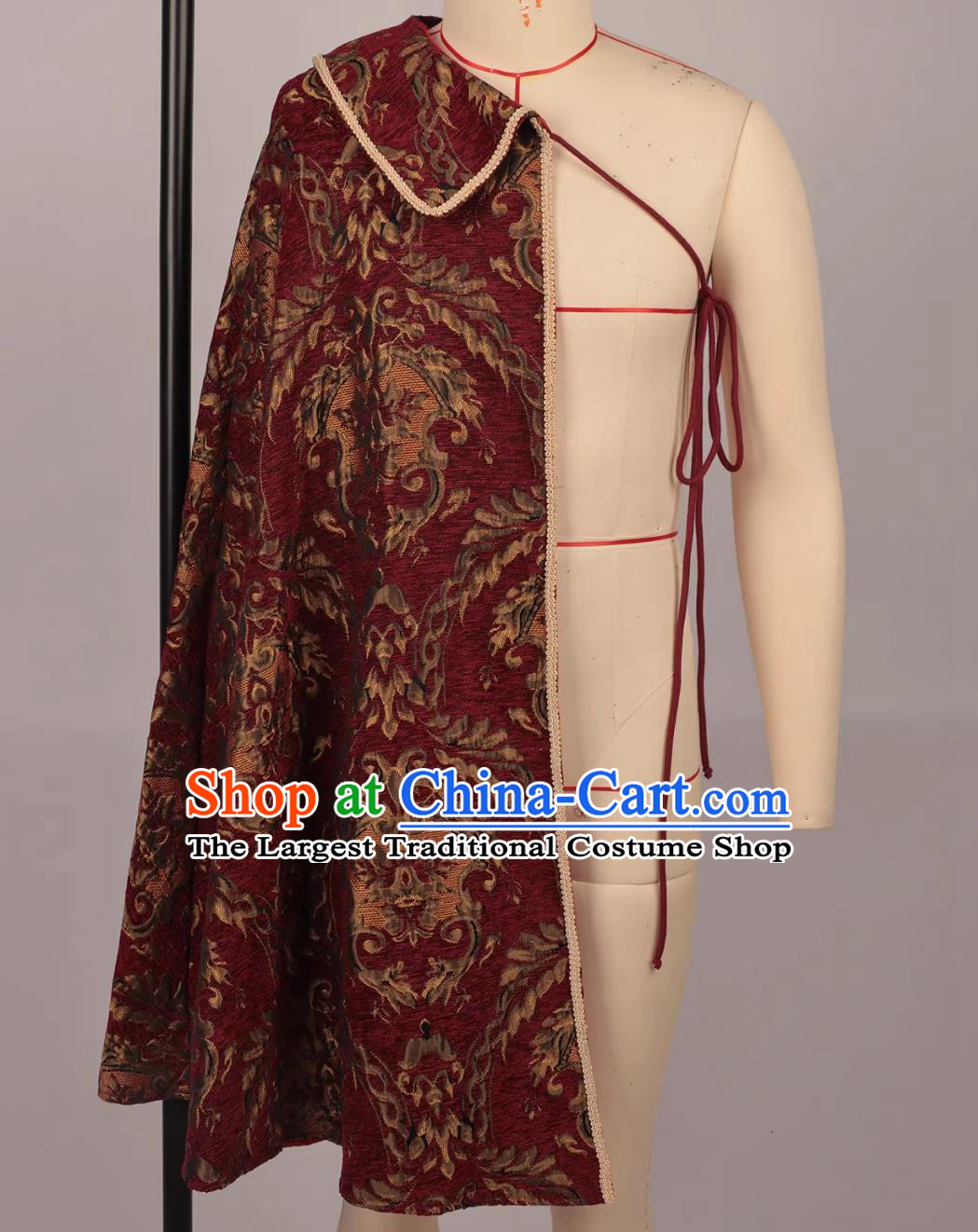 European Noble Ceremony Cape Ornate One Shoulder Cloak Europe UK King Stage Performance Shawl