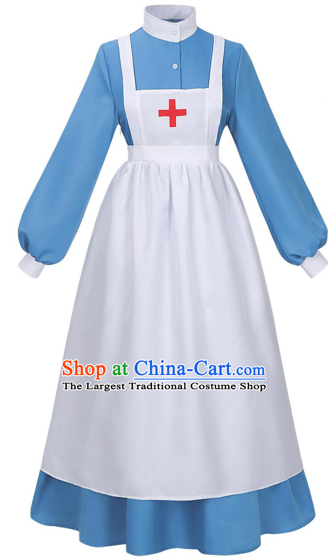 Battlefield Nurse Costume Vintage Doctor Dress Maid Style Medical Aid UK Attendant Uniform