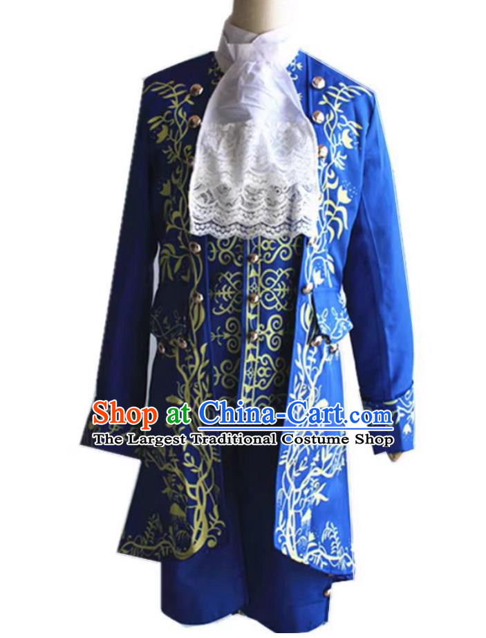 Blue Prince Outfit Set England UK Replica Royal Vintage Court Performance Costume