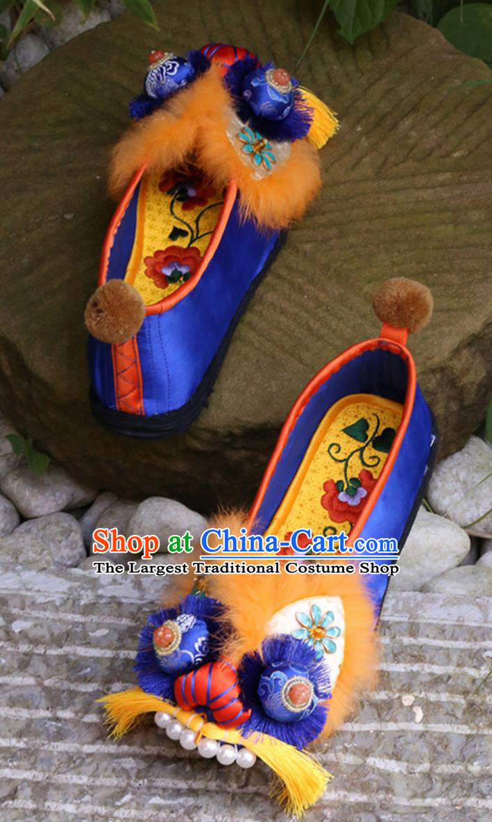 Chinese Handmade Embroidered Tiger Head Shoes Layered Sole Shoes Intangible Cultural Heritage Artwork