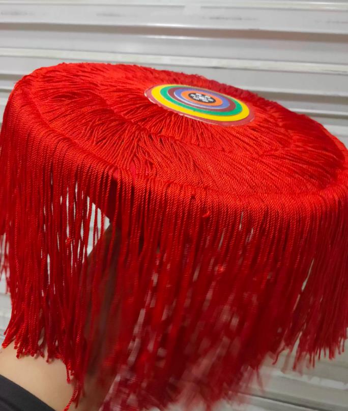Tibetan Hat Traditional Zang Minority Dance Hat Red Thread Headwear