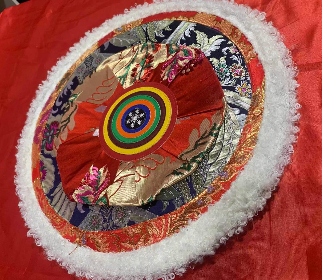 Tibetan Hat Kham Style Women Headwear Zang Ethnic Faux Fur Coiled Hat