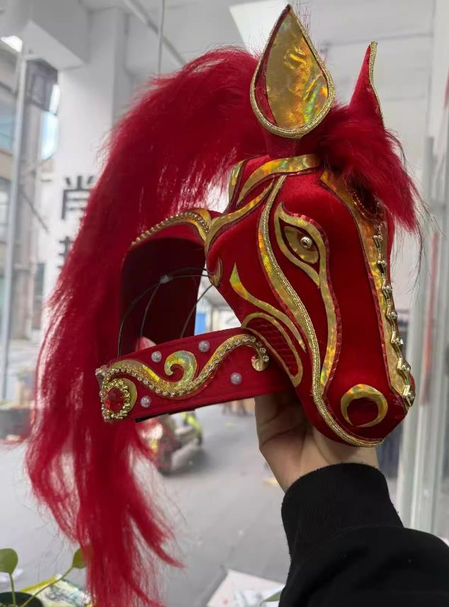 Chinese Spring Festival Group Dance Headdress Zodiac Horse Year Hat