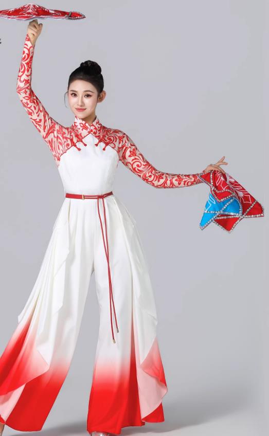 Chinese Folk Dance Costume Women Yangko Dance Fan Dance Outfit