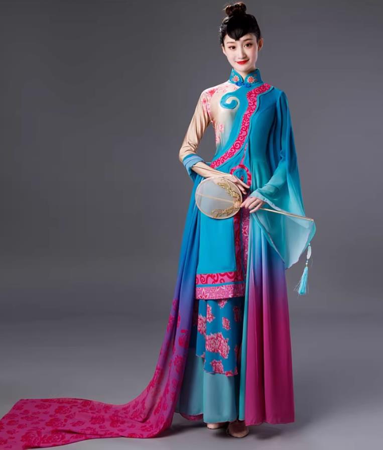 Custom Taoli Cup Jianghu Dance Costume Classical Dance Gradient Yangge Solo Performance Clothing