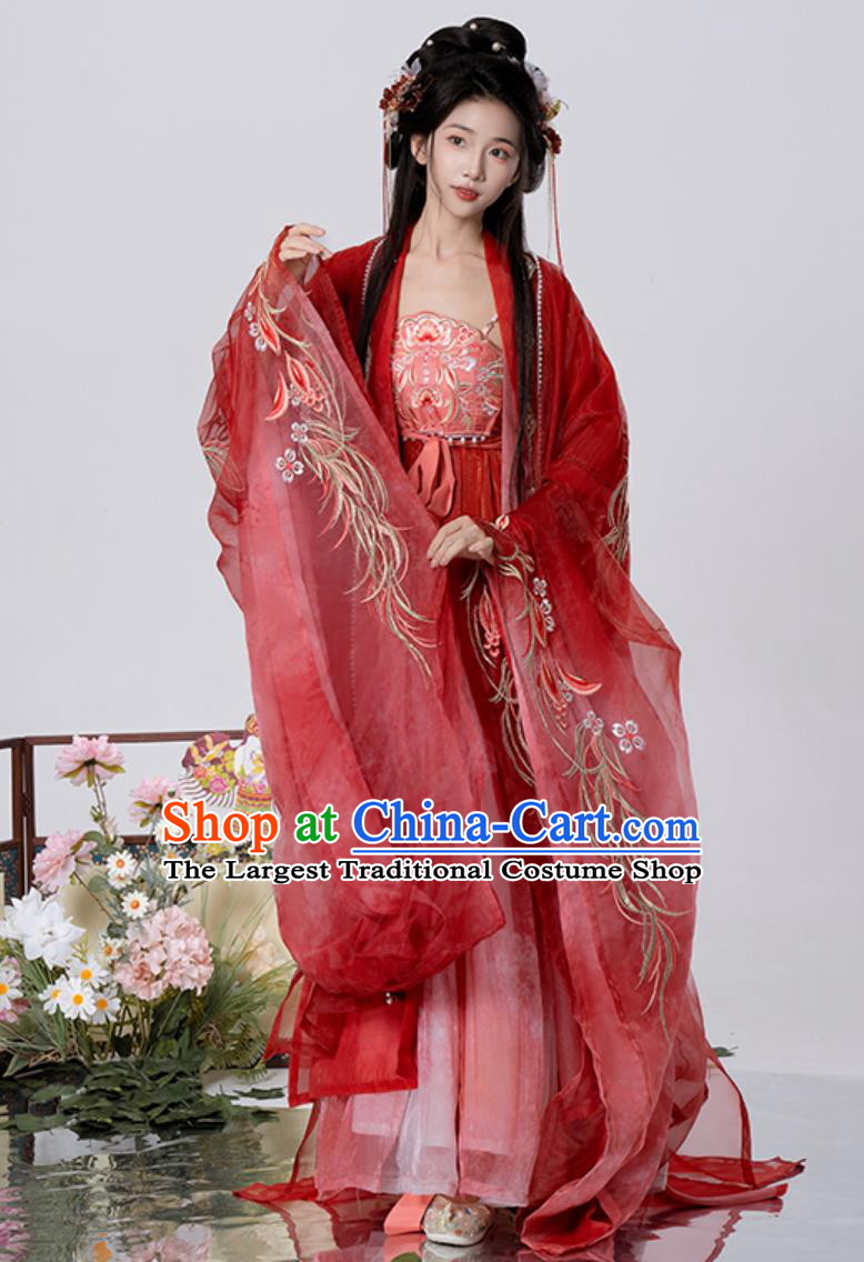 Women Hanfu Traditional Chinese Clothing Embroidery Tang Dynasty Hezi Dress