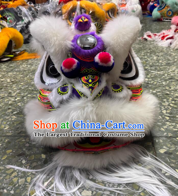 Handmade Purple Lion Head Chinese Lion Dance Prop Dancing Lion Costume for Middle School Students