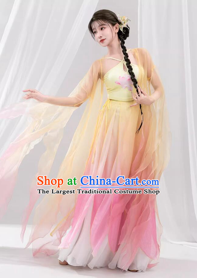 Umbrella Dance Lotus Dance Hanfu Dress Chinese Classical Dance Costume
