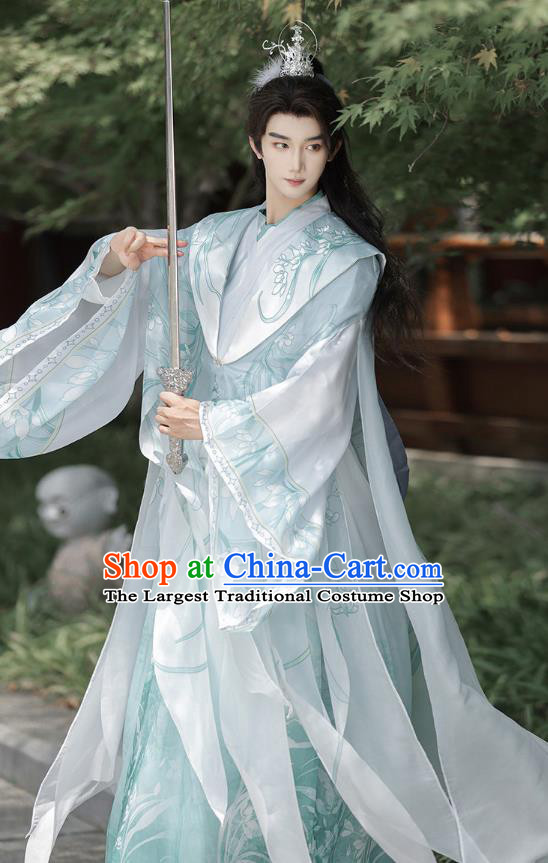 Wei Jin Dynasty Hanfu Fantasy Style Cross Collar Cape Ancient Chinese Prince Costumes