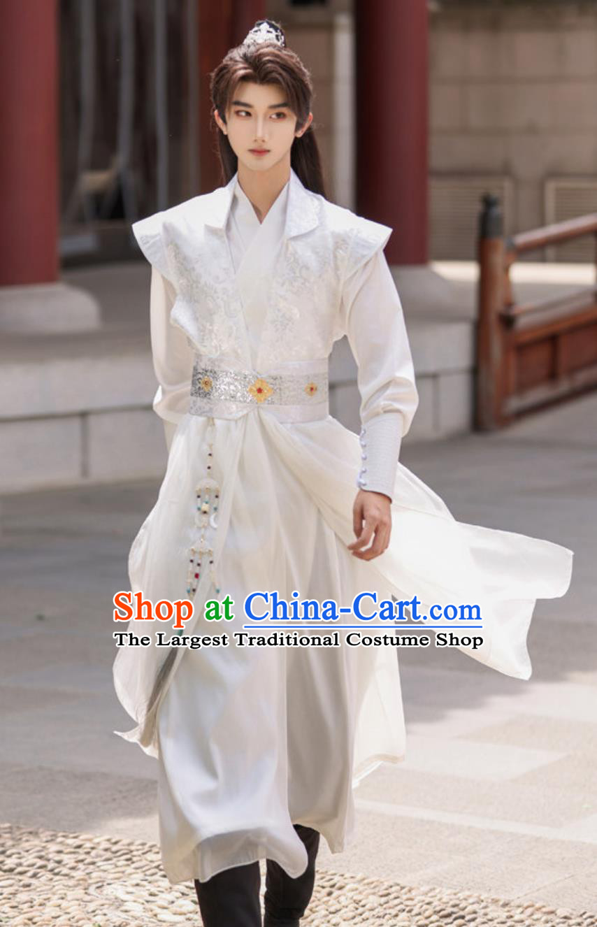 Traditional Chinese Clothing Role Play Costume Wuxia Swordsman White Hanfu