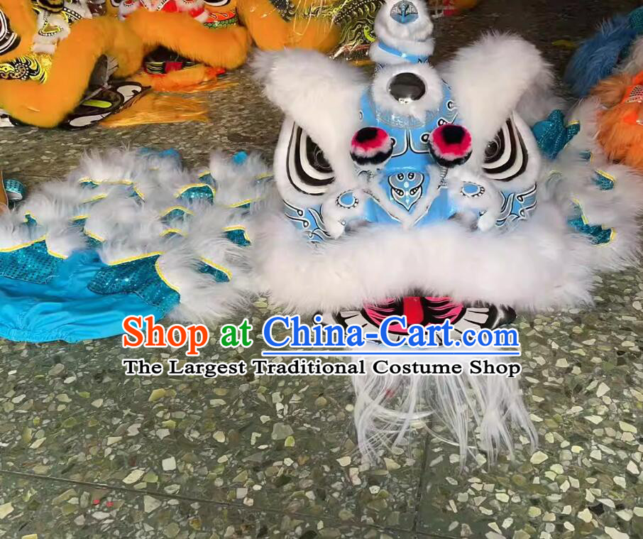 Handmade White Fur Lion Head Chinese Lion Dance Prop Dancing Lion Costume for Children