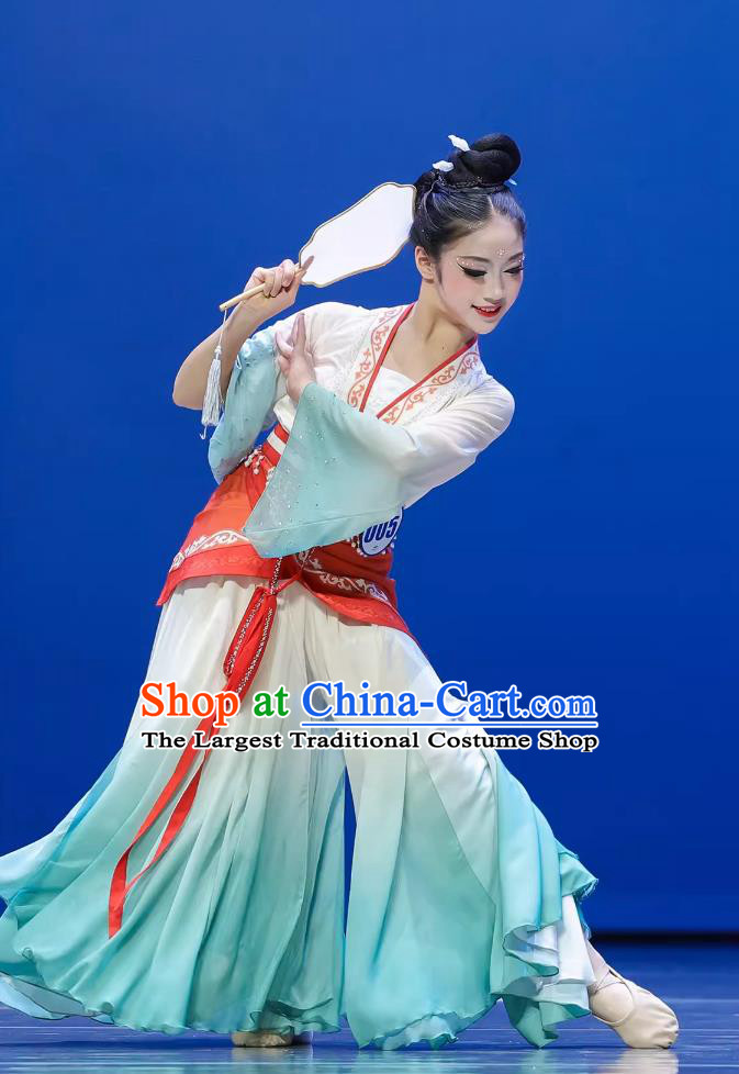 2026 Spring Chinese Classical Dance Costume Autumn Wind Silk Fan Inspired Flowing Ethnic Stage Performance Dress for Women
