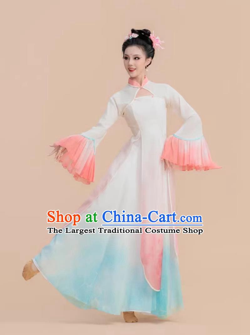 Classical Dance Costume Female Republic Modified Qipao Flowing Large Skirt Chinese Dance Dress