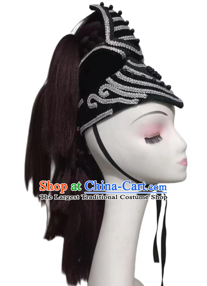 Black Horse Dance Headdress Ethnic Mongolian Performance Hair Ornament