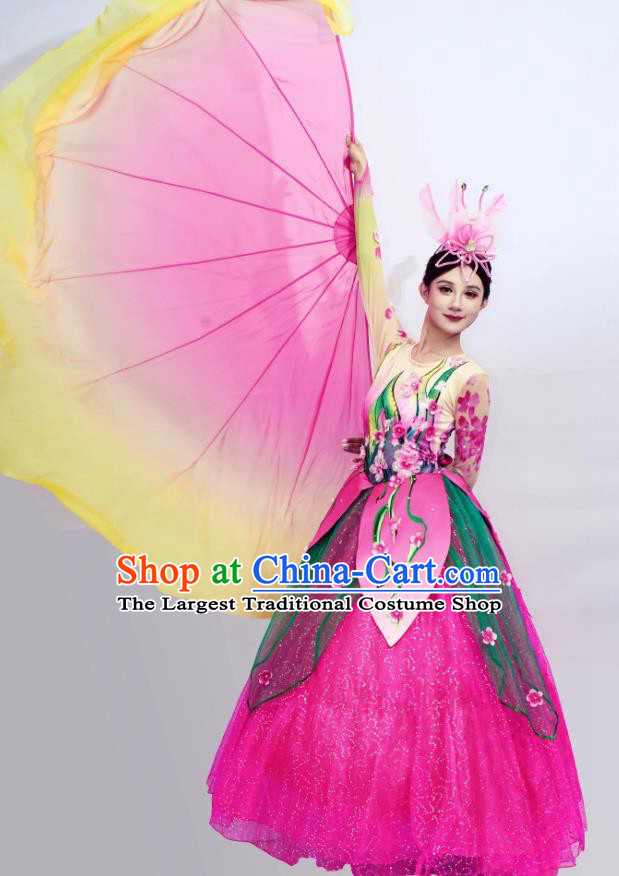 Opening Dance Large Swing Dress Petal Performance Costume